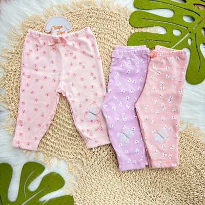 Kit 3 Calças - Borboleta e Borboletinhas - Rosa, Rose e Lilás